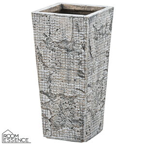 W24×D24×H47 GRNB-206 グリーンベース 東谷 プランター 大きい 植木鉢 酸化マグネシウム 石のような 石の素材感 鉢植え おしゃれ クラック調 グレー 灰色【送料無料】