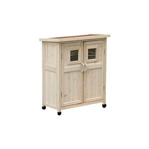 幅800×奥行400×高さ920mm 物置 小さめ スリム 省スペース 収納庫 ガーデン 屋外 ベランダ 庭 ベランダ薄型収納庫920 SPG-002 ホワイト ライトブラウン 物置き【送料無料】