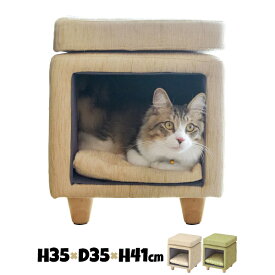 W35×D35×H41 ペットスツール 四角 PET-62 ペットハウス 小屋 犬 いぬ イヌ 猫 ねこ ネコ ペットベッド クッション付き ペットマット 椅子 いす チェア【送料無料】