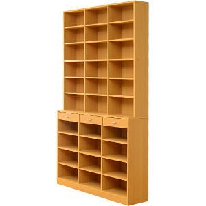 幅117.8cm 奥行30.5cm 高さ210cm 引き出し付きハイタイプ本棚 120 Classia クラシア 引出付き 抽斗 収納ラック 収納棚 本棚 オープンタイプ【送料無料】