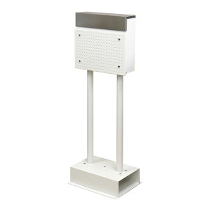 ポスト 郵便受け 置き型 スタンド 屋外 防水 ステンレス おしゃれ 戸建て 黒 白 前入れ 前出し 鍵付き 裏蓋 薄型 錆びない シンプル 盗難防止 【送料無料】