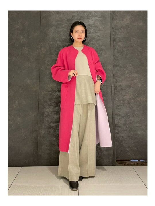 楽天市場】カシミヤ混 2TONE リバーロングコート ADORE アドーア  
