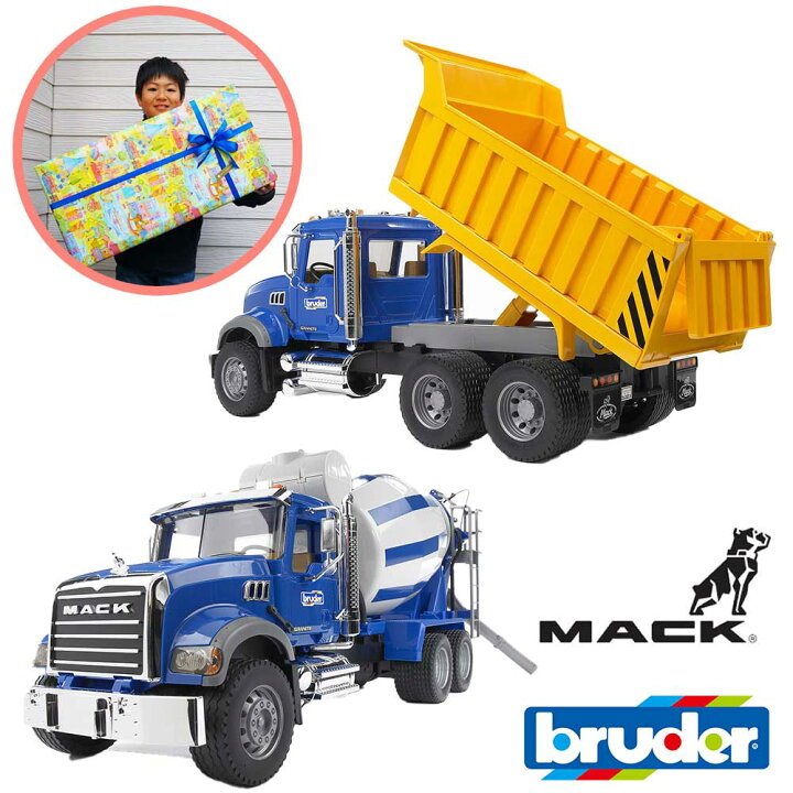 楽天市場】ラッピング可 MACK セメントミキサー BR02814 Tipupトラック 