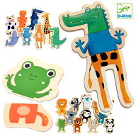 木製 マグネットパズル ククジャングル クレージーアニマルズ 1歳半から 木製パズル 絵合わせ 知育玩具 …