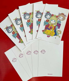 水森亜土「Season's Greetings」ポストカード10枚セット「お正月」