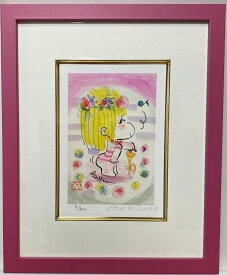 水森亜土作 版画「Pu Pu Pidoo」これぞ！亜土ちゃん！小さいサイズの作品ながら存在感ありありのキュートさ！