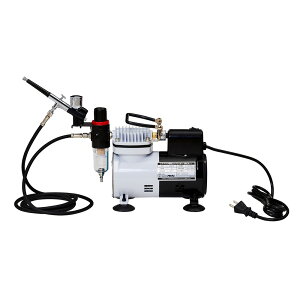 エアーコンプレッサー エアブラシ専用コンプレッサー ORCA (オルカ) ABM-04 アサヒペン オイルレス 作動音 47dB 本体重量 3.9kg 定格周波数 50Hz/60Hz 出力 約1/10馬力 空気吐出量 20〜23L/min