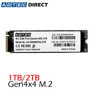 アドテック製 M.2 NVMe SSD AD-SSDM2PG4シリーズ PCIe Gen4x4 1TB/2TB 高耐久 3D NAND TLC採用 国内サポ…