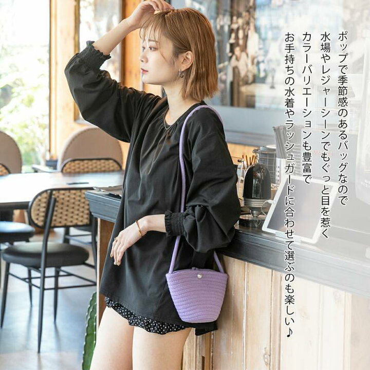 楽天市場】ロープ編み・パール付き ミニバケツバッグ バッグ かばん 鞄 