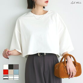 【2025SS新作】ベーシックショート丈Tシャツ ショート丈 トレンド おしゃれ きれいめ カジュアル コーデ お洒落 かわいい レディース シンプルデザイン 素材 大人カジュアル オフィスカジュアル ボーダー 綿100％で着心地抜群 トップス 半袖 カットソー