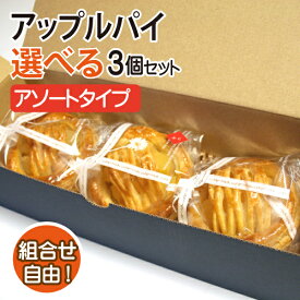 お祝いや贈答用にも♪【送料無料・冷凍便】「津軽ゆめりんごファームのアップルパイ・アソート 3個入」5種類から選べる詰合せセット 使用 国産 青森県産葉とらずリンゴ使用 御礼 卒業祝 進学祝 お取寄 化粧箱入 個包装 ギフト 入学祝 母の日 ※沖縄・離島：送料1100円別途