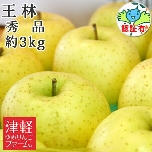 10/30までポイント3倍!【 送料無料】 王林 おうりん 秀品 約3kg 県認証有り 青森県産りんご 特別栽培農産物 減農薬 お歳暮 贈答用 内祝 御礼 誕生日 プレゼント 青リンゴ 産地直送 津軽 弘前産