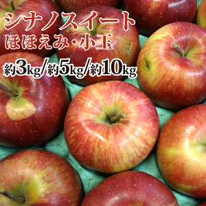 【送料無料】 【訳あり】 シナノスイート ほほえみ・小玉(訳あり・小さめサイズ) 約3kg/ 約5kg/ 約10kg 青森県産りんご キズ 色むら 変形有 特別栽培農産物 青森 林檎 国産 特栽 家庭用 お手