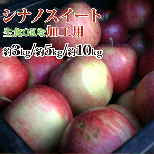 ◆生食用にも!【送料無料・冷蔵便】 青森県産りんご シナノスイート 加工用・バラ詰め 約3kg〜10kg( キズ、色むら、押しキズあり)林檎を丸ごと絞った生ジュースにもおススメ! ※沖縄