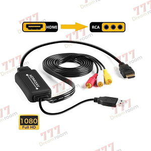 HDMI to RCA�ϊ��P�[�u�� HDMI to AV �R���o�[�^�f�W�^�� 1080p 3RCA/AV TV/HDTV/Xbox/PC/DVD/B