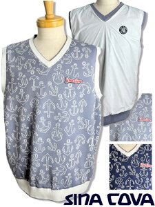 【ソックス プレゼントフェア】シナコバ ゴルフ sina cova 2024新作秋冬 リバーシブルベスト Vネック ちょいワル 大きいサイズ メンズ sinacova ちょい悪 キャプテン ラッピング無料【送料無料】