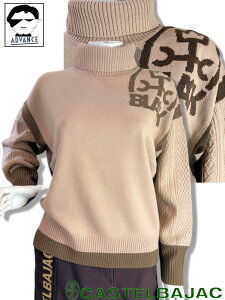 カステルバジャック ゴルフ 長袖ニットプルオーバー CASTELBAJAC SPORT 秋冬 レディース ゴルフウェア ブランド 2025新作秋冬 40代 50代 ミセス アウトレット【送料無料】【お取寄せ可】在庫ありの