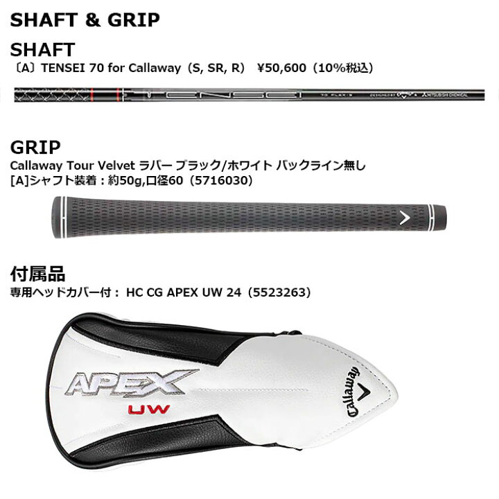 1回使用／Callaway／ApexUW24／21°／SR／TENSEI 70 思い出深く