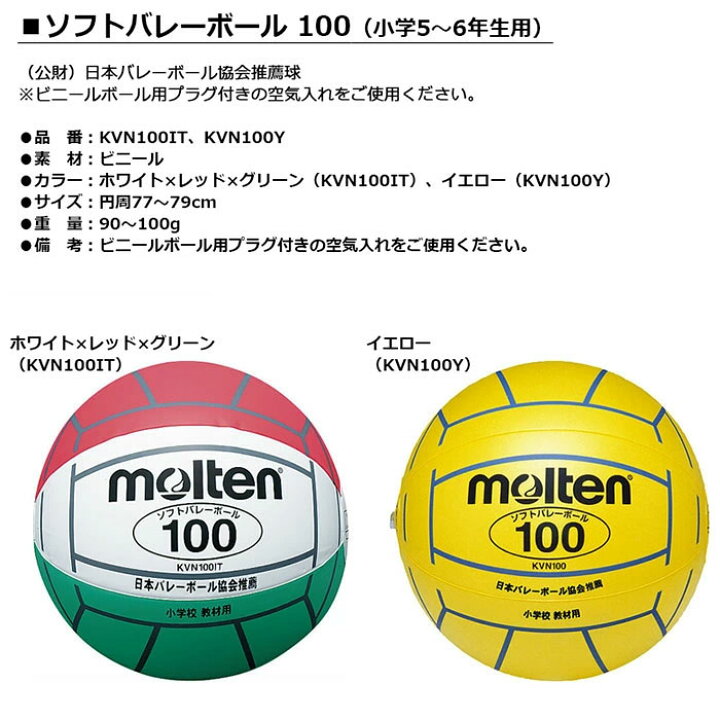 モルテン 小学校新教材用ソフトバレーボール KVN50W 白 molten モルテン 小学校新教材用 バレーボール KVN100Y