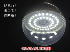 DC12Vバッテリー電源対応クリップ付◆超高輝度SMD球48個搭載LED電球【DEAL】