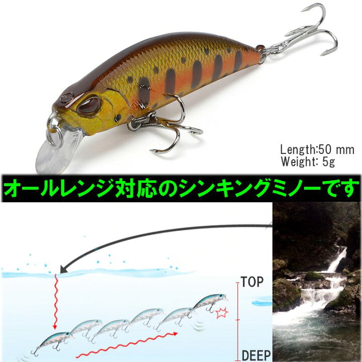 楽天市場 トラウトルアー 飛ぶ 慣性スライドで誘う シンキングミノーm45f 50mm5g ゴールドヤマメ 渓流 本流 管理釣り場 ヤマメ アマゴ イワナ ニジマス トラウト 源流 アドバンスワークス Select
