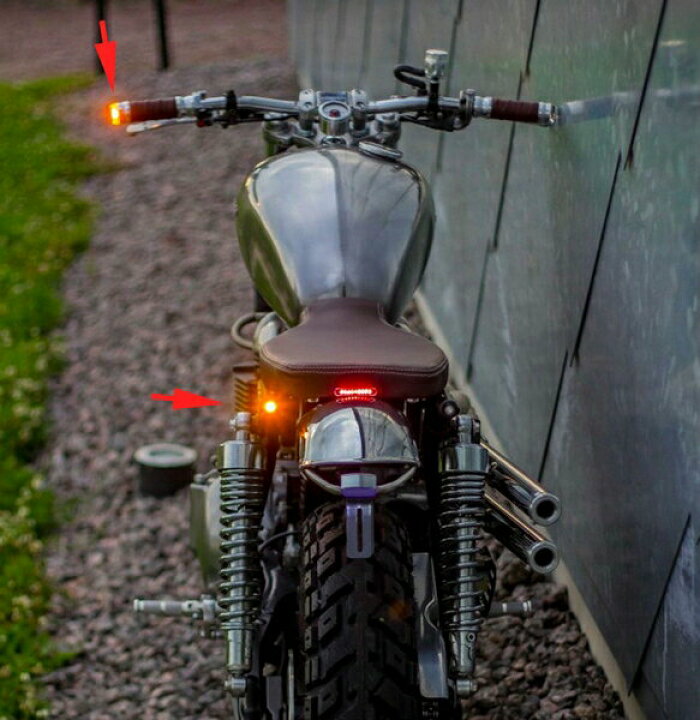 楽天市場】白色LEDデイライト付き ハンドルバーエンドウインカー COB 