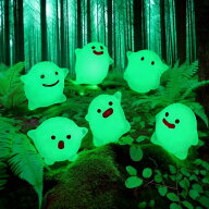 光るエルフ 妖精 かわいい 6個セット 置物 夜光 夜光石 蓄光石 アクアリウム 発光石 飾り石 DIY・工具用…