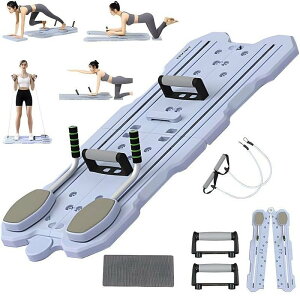 腹筋ローラー 自宅 筋トレ器具 エクササイズローラーホイール 多機能全身トレーニングボード 腹筋トレーニング器具 エルボーサポート・膝パッド付き 収納簡単