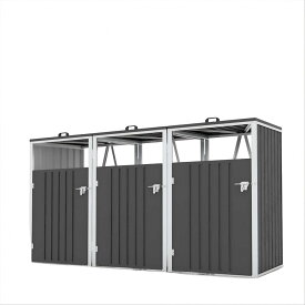 【3分別】ゴミ箱 屋外収納庫 大容量 大型 屋外ごみ箱 屋外用ゴミ箱 ストッカー 外用 ゴミ箱 ゴミステーション ベランダ 屋外 収納ボックス 金属製