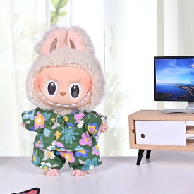 LABUBU服 ラブブ服 ラブブ互換 らぶぶ服 ラブブ着せ替え可能フィギュア 17cm トップス 2点セット パンツ ビーチ 海辺 花柄 ※ぬいぐるみ本体は含みません