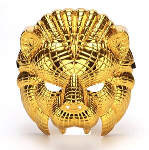 ゲーム風 ライオンマスク タイガーマスク ゴールドお面 仮装マスク ハロウィン パーティー コスプレ用 韓国ゲーム 立体デザイン ゴールド仮面 サバイバルゲーム VIP1 VIPS