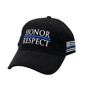 ROTHCO ���X�R �x�[�X�{�[���L���b�v LOW PROFILE CAP HONOR & RESPECT 4463 �~���^���[ �R�b�g�� �X�q �싅�X �I�i�[ �A���h ���X�y�N�g ���S �h�J BLUE LINE �u���[���C�� ������ US FLAG ���b�y�� �u���b�N