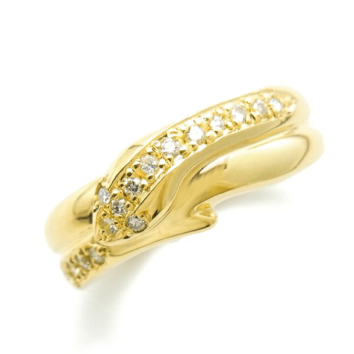 楽天市場】ダイヤモンド ヘビ リング 0.13ct(Total) - 18金 K18 