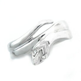 ダイヤモンド ヘビ リング 0.02ct(Total) - K18WG ホワイトゴールド ヘビ 蛇 ヘビリング スネークリング スネーク ダイヤモンドリング ダイヤリング ダイアモンドリング ダイアリング デザインリング