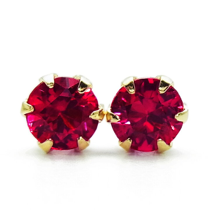楽天市場】天然ルビー ピアス 0.15〜0.9ct(Total) ラウンドカット  