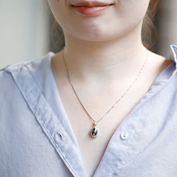 楽天市場】ブラックダイヤモンド ネックレス 1.964ct --ペアーローズ 