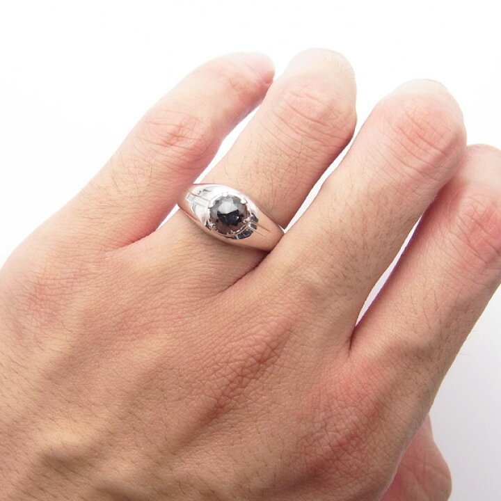 楽天市場】ブラックダイヤモンド メンズリング 1.0〜1.1ct --ローズ 