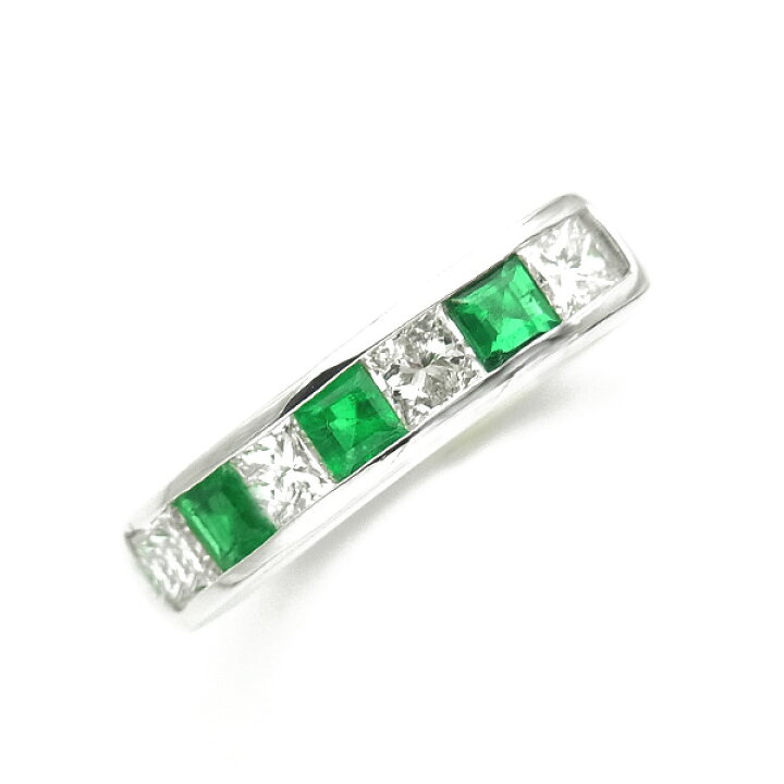 楽天市場】エメラルド ダイヤモンド ハーフ エタニティ— リング 0.2ct  