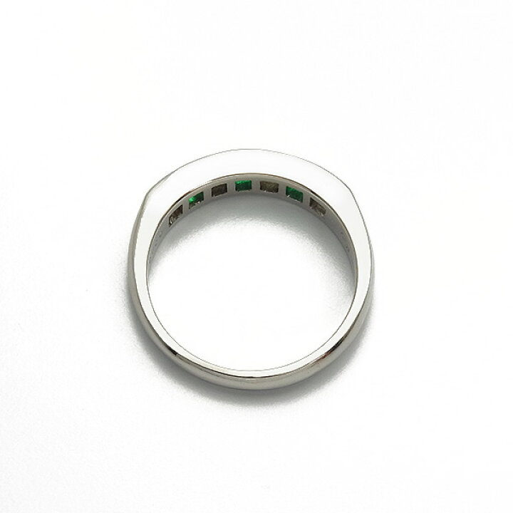 楽天市場】エメラルド ダイヤモンド ハーフ エタニティ— リング 0.2ct 