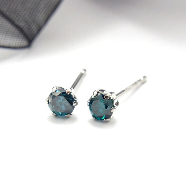 楽天市場】ブルーダイヤモンド ピアス 0.1ct(Total) VS〜SIクラス Pt 
