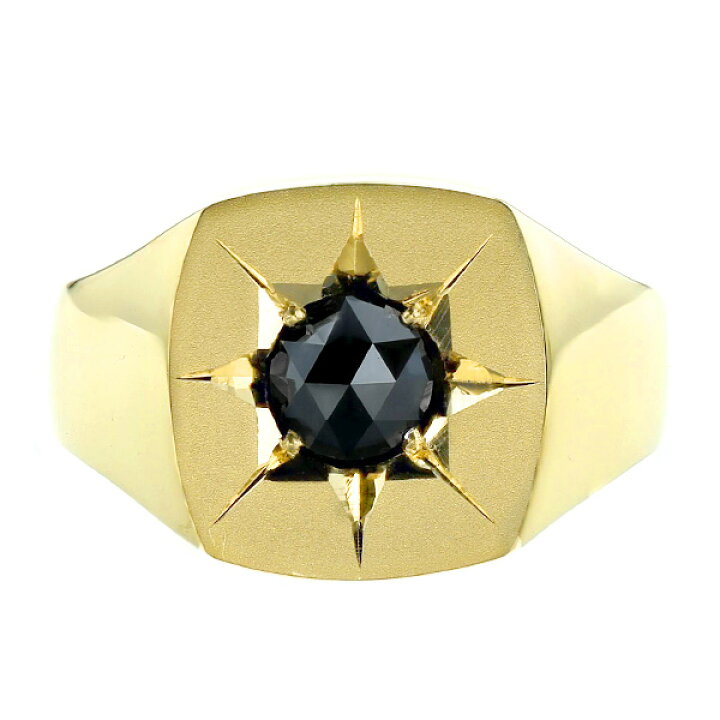 楽天市場】ブラックダイヤモンド メンズリング 印台 1.016ct --ローズ 