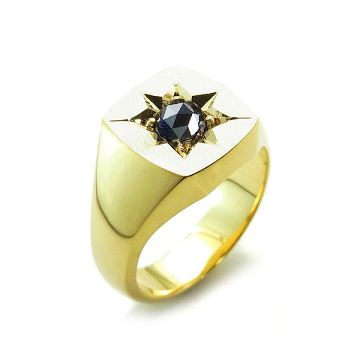 楽天市場】ブラックダイヤモンド メンズリング 印台 1.016ct --ローズ 