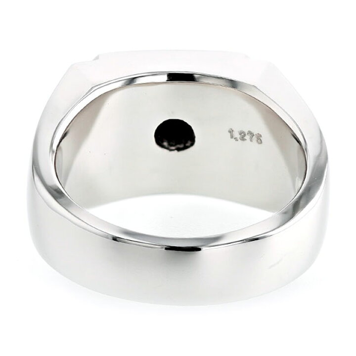 楽天市場】ブラックダイヤモンド 印台 メンズリング 1.275ct ローズ 