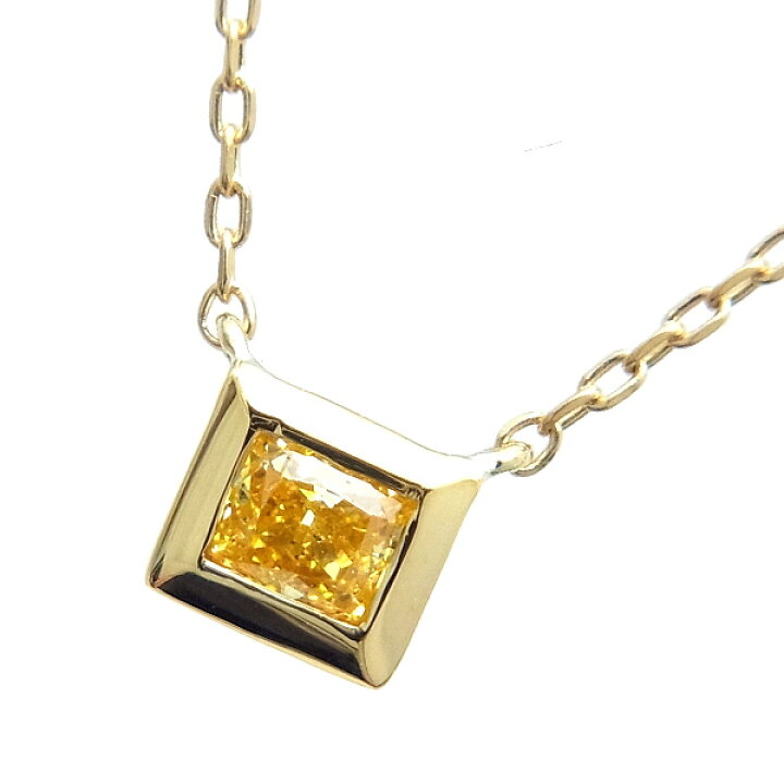 楽天市場】イエローダイヤモンド ネックレス 0.08〜0.12ct FANCY VIVID 