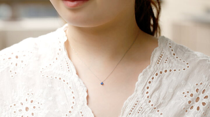 楽天市場】ブルーダイヤモンド ネックレス 一粒 0.1ct FANCY DEEP 