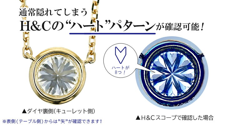 楽天市場】ダイヤモンド ネックレス 一粒 0.3ct D VVS1 3EX H&C 18金 