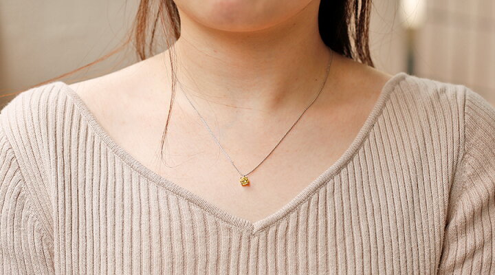 楽天市場】イエローダイヤモンド ネックレス 1.037ct FANCY YELLOW SI2 