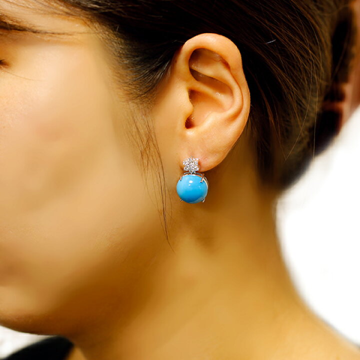 楽天市場】ターコイズ(トルコ石) ダイヤモンド ピアス 14〜16ct(Total 