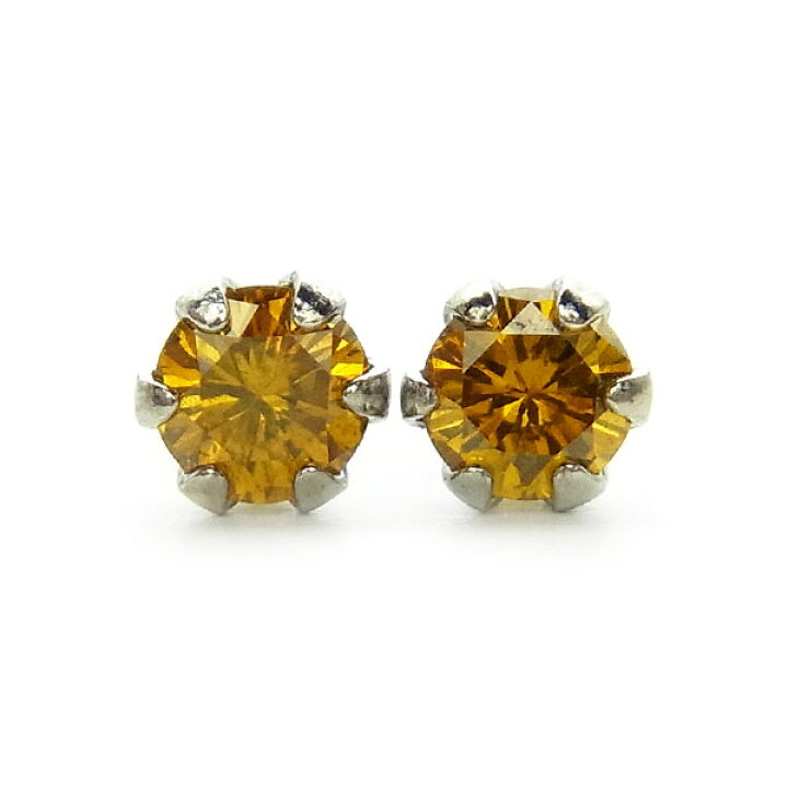 楽天市場】天然 イエローダイヤモンド ピアス 0.08〜0.15ct(Total  
