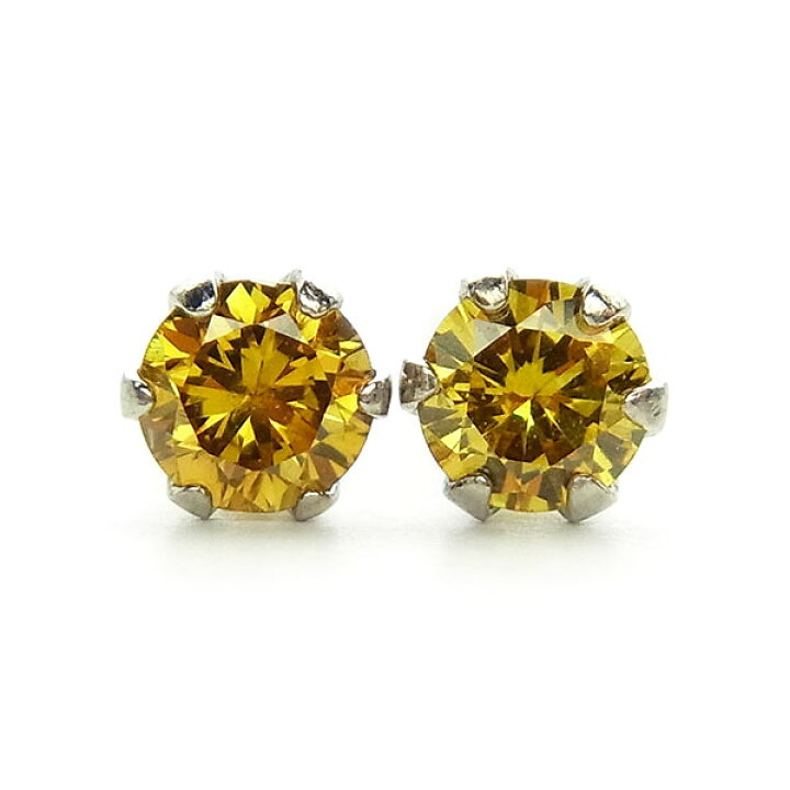 楽天市場】天然 イエローダイヤモンド ピアス 0.08〜0.15ct(Total 